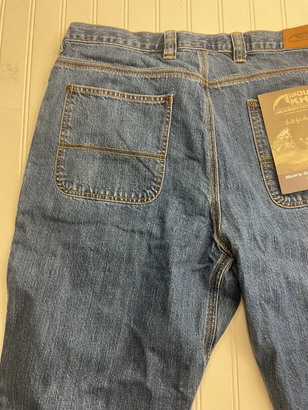 NWT Mountain Khakis Men's Original Mountain Jeans 38x30 Light Wash Cotton